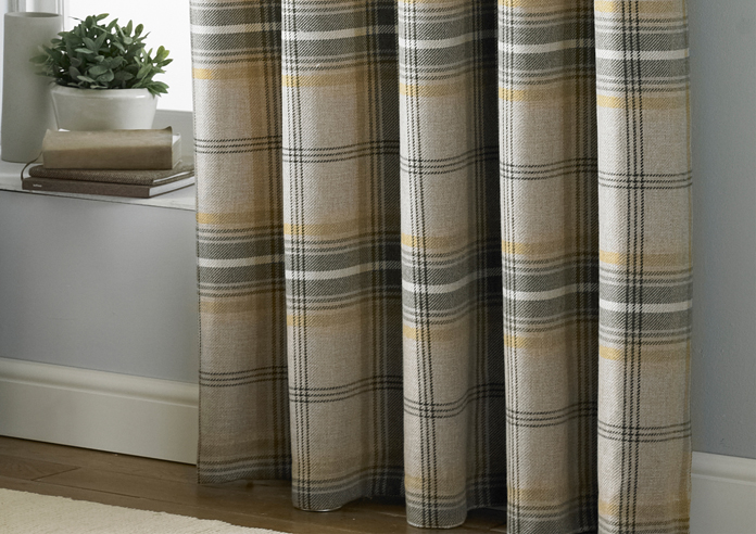 Aviemore Eyelet, Ochre - Ready Made Curtains - Image 6